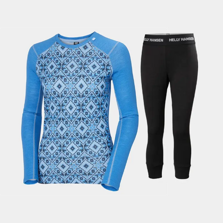 Helly Hansen Women's LIFA® Merino Long Sleeve 3/4 Skiundertøj Sæt Dame - Ultra Blue / Black - XL