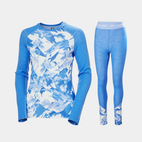 Helly Hansen Women’s LIFA® Merino Midweight Graphic Skiundertøj Sæt Dame - Ultra Blue - XL