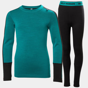 Helly Hansen Juniors' LIFA® Merino Midweight Base Layer Set Skiundertøj Børn - Signal Green - Signal Green
