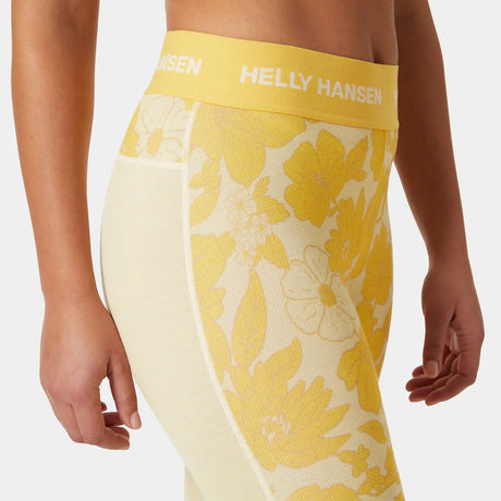 Helly Hansen Women’s Lifa Merino Midweight Graphic Base Layer Pants Skiunderbukser Dame - Yellow Cream -