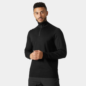 Helly Hansen Men's HH Merino Half-Zip Base Layer Skiundertrøje Herre - Black - Black