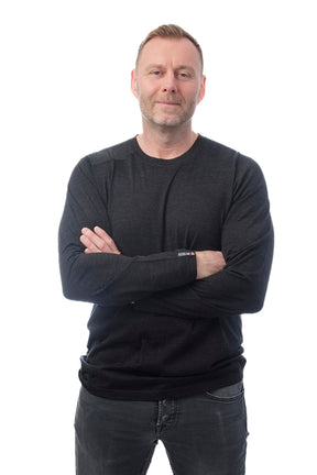 Woolwear Langærmet Skiundertrøje i 100% Merinould Dame / Herre - Sort Melange - Sort Melange