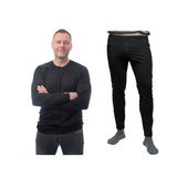 Woolwear Skiundertøj Sæt Herre - Sort Melange/Koksgrå Melange - XXL