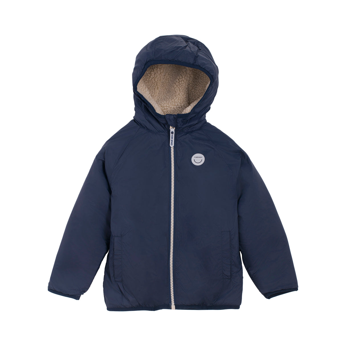Viking Play Reversible Pile Jacket Vendbar Børnejakke - Navy -