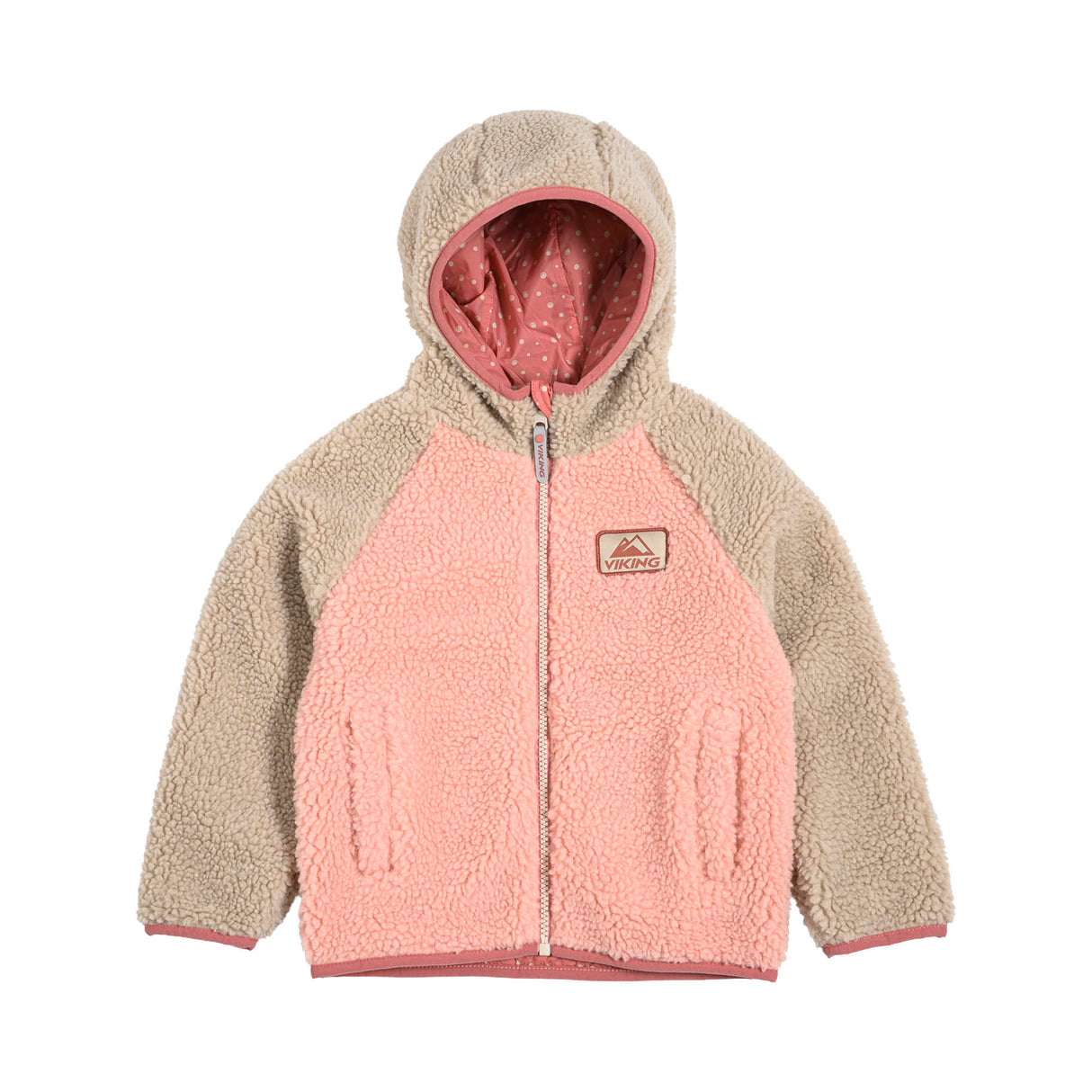 Viking Play Reversible Pile Jacket Vendbar Børnejakke - Pink/Cement - Pink Cement