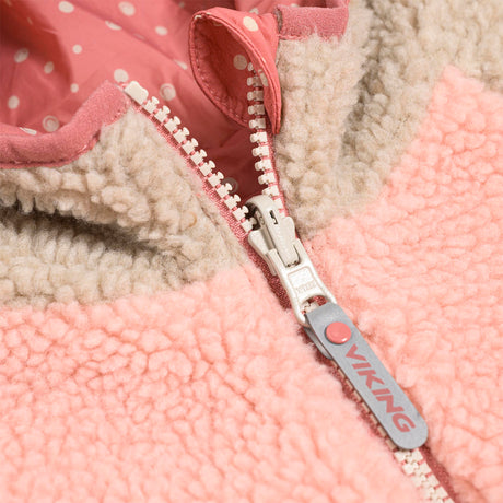 Viking Play Reversible Pile Jacket Vendbar Børnejakke - Pink/Cement -