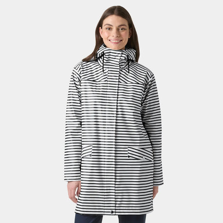 Helly Hansen Women's Moss Raincoat Regnfrakke Dame - White Navy -