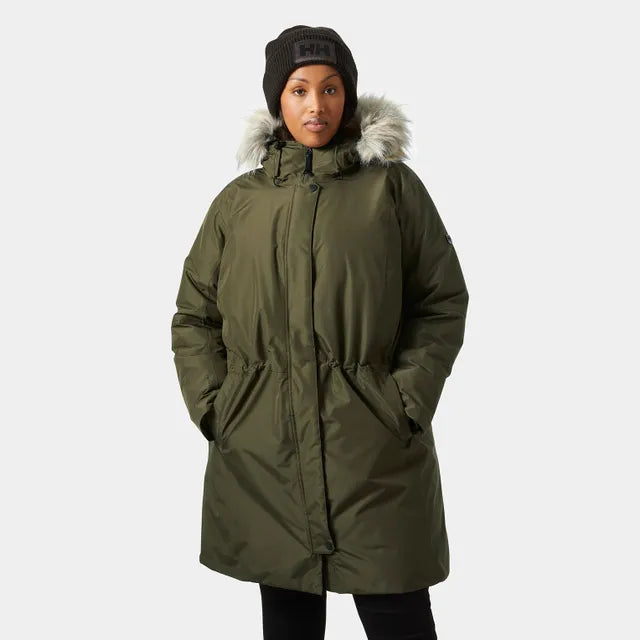 Helly Hansen Women's Senja Plus Parka Vinterfrakke Dame Plus Size - Utility Green -