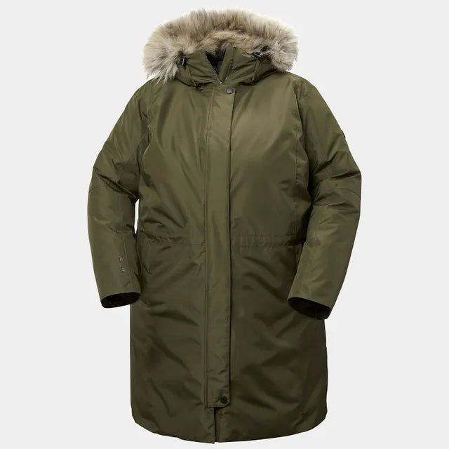 Helly Hansen Women's Senja Plus Parka Vinterfrakke Dame Plus Size - Utility Green - Utility Green