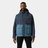 Helly Hansen Men's Escape Utility Rain Jacket Regnjakke Herre - Washed Navy - Washed Navy