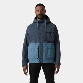 Helly Hansen Men's Escape Utility Rain Jacket Regnjakke Herre - Washed Navy - Washed Navy
