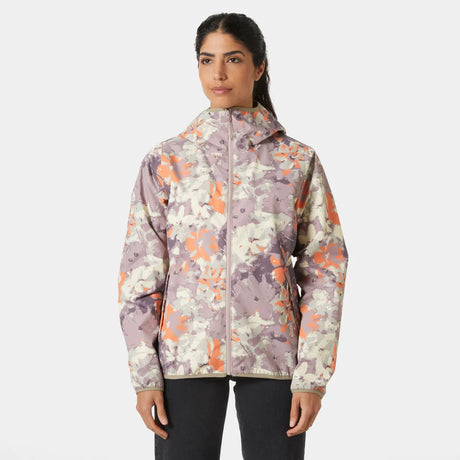 Helly Hansen Women's Graphic Rain Jacket Regnjakke Dame - Purple Clay - Purple Clay