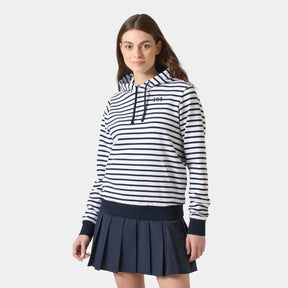 Helly Hansen Women's Core Graphic Hoodie Hættetrøje Dame - White Lifestyle Stripe AOP - XL