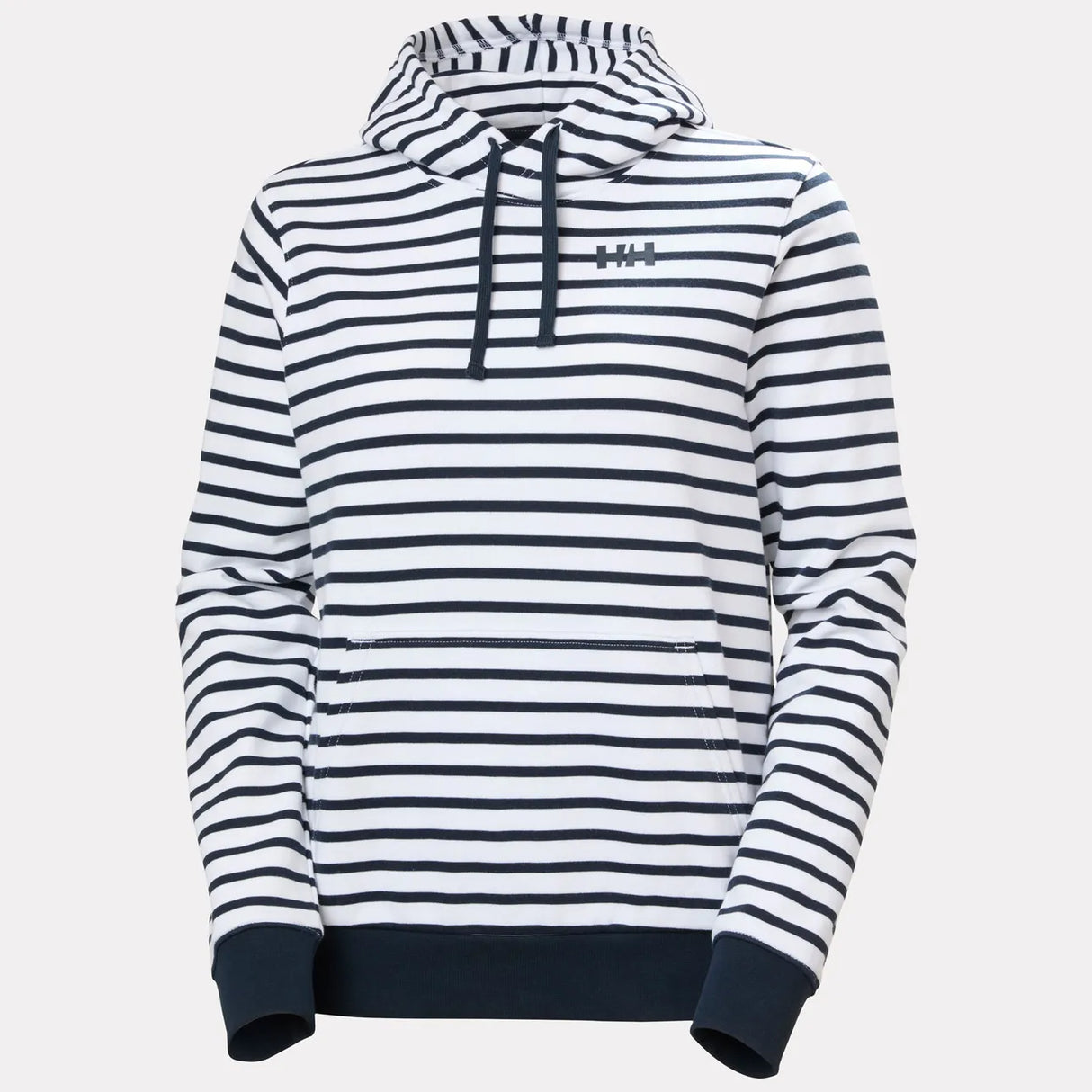 Helly Hansen Women's Core Graphic Hoodie Hættetrøje Dame - White Lifestyle Stripe AOP -
