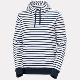 Helly Hansen Women's Core Graphic Hoodie Hættetrøje Dame - White Lifestyle Stripe AOP -
