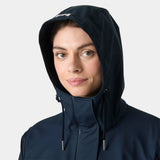 Helly Hansen Women's Moss Block PU Raincoat Regnfrakke Dame - Navy -