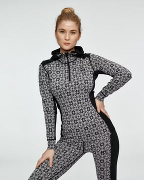 Kari Traa Rose Hoodie & Capri High Waist Skiundertøj Sæt Dame - Black -