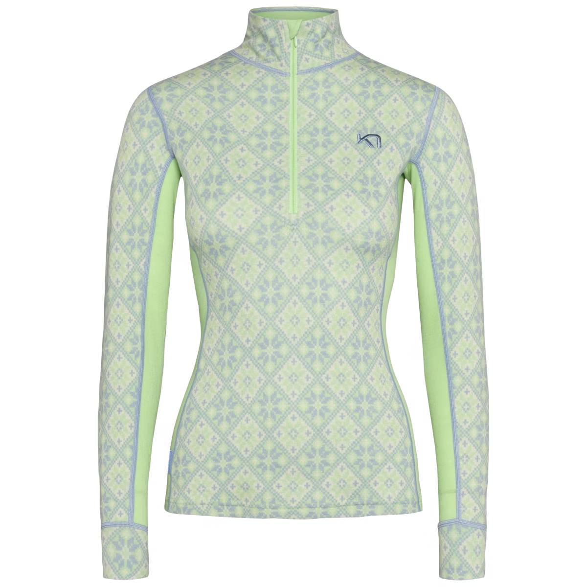 Kari Traa Rose Half Zip High Waist Skiundertøj Sæt Dame - Mint -