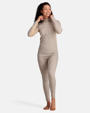 Kari Traa Rose Light Half Zip Skiundertøj Sæt Dame - Oat Beige - XL