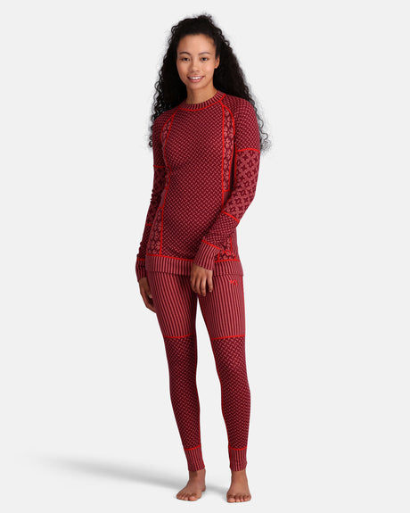 Kari Traa Smekker Long Sleeve Skiundertøj Sæt Dame - Rouge Red -