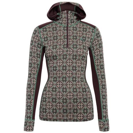 Kari Traa Rose Baselayer Hoodie Uldhættetrøje – 100% Merinould - Forest Green