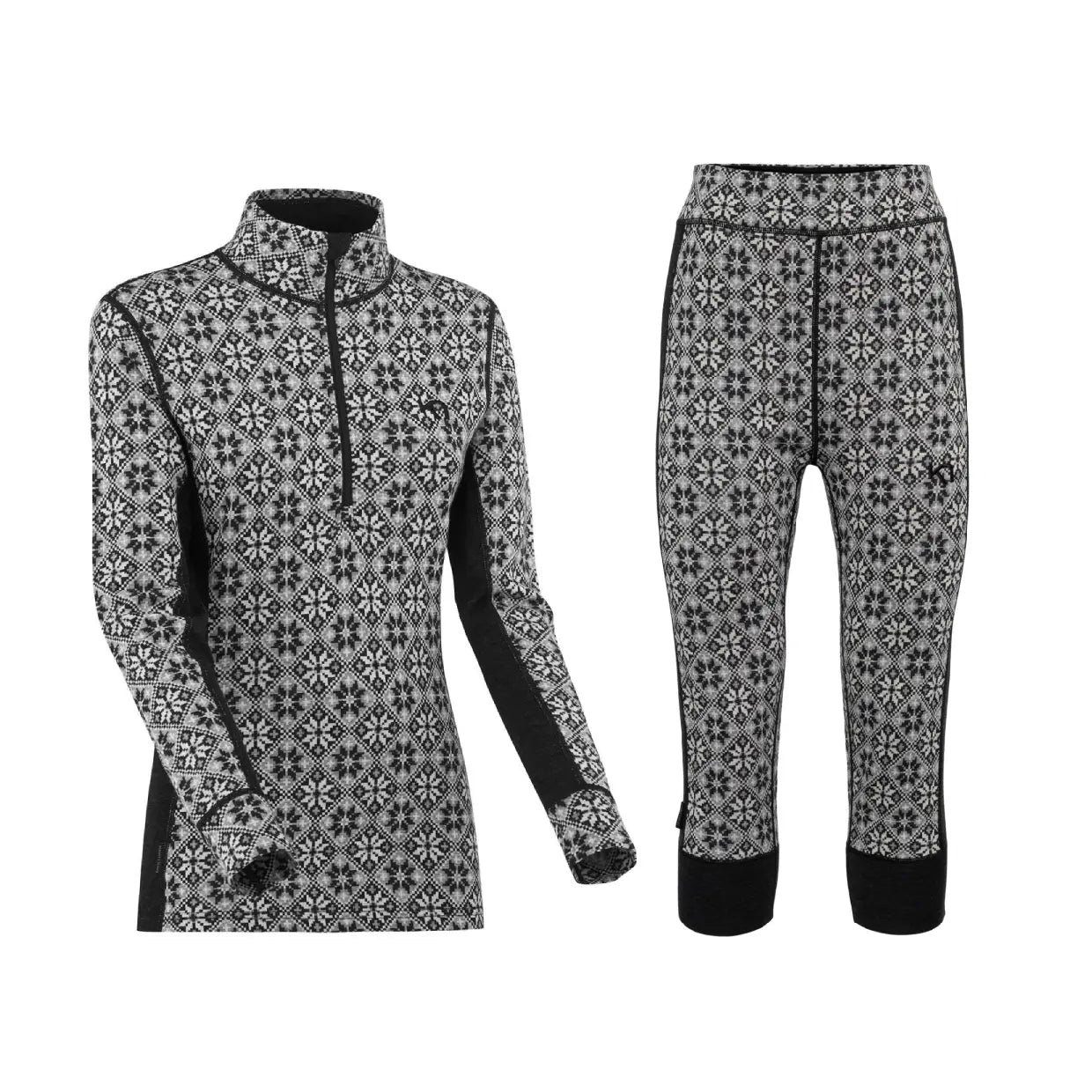 Kari Traa Rose Half Zip & Capri Skiundertøj Sæt Dame - Black - XXL