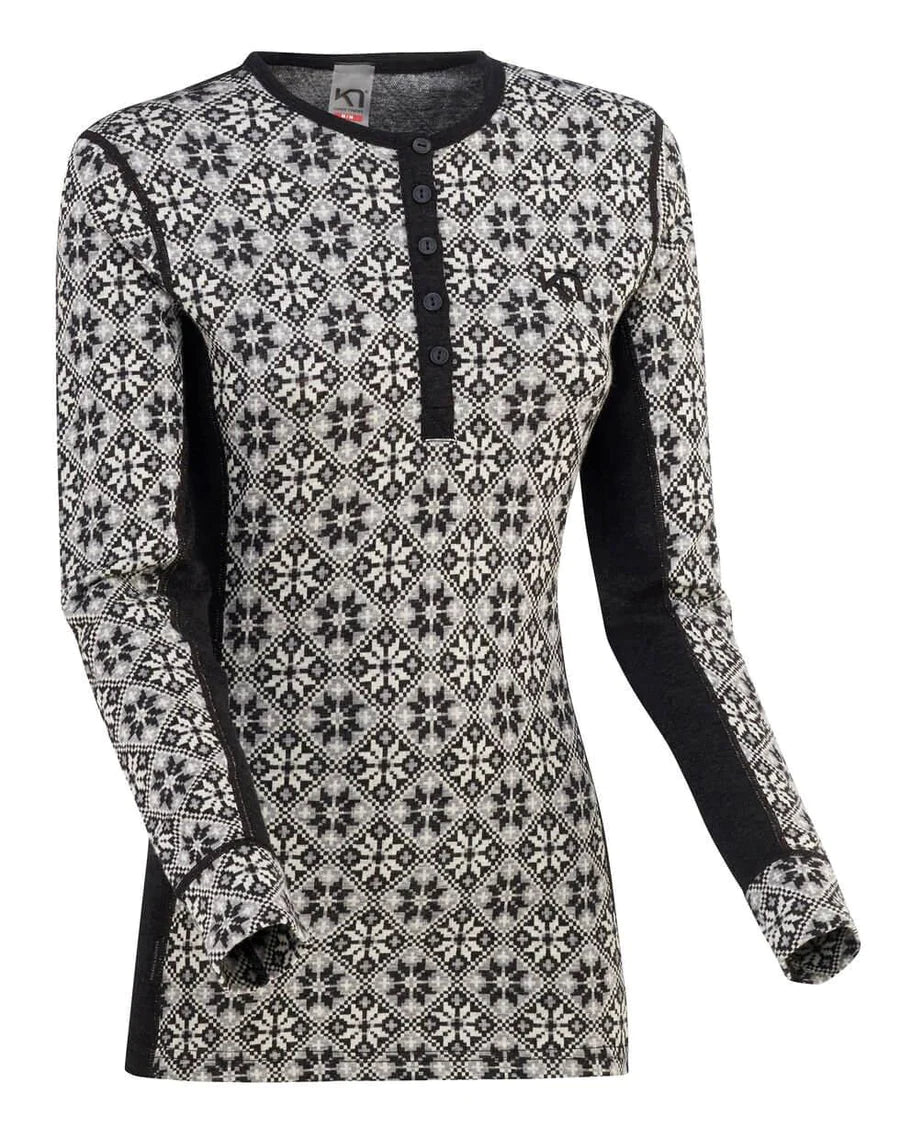 Kari Traa Rose Long Sleeve & Capri Skiundertøj Sæt Dame - Black -