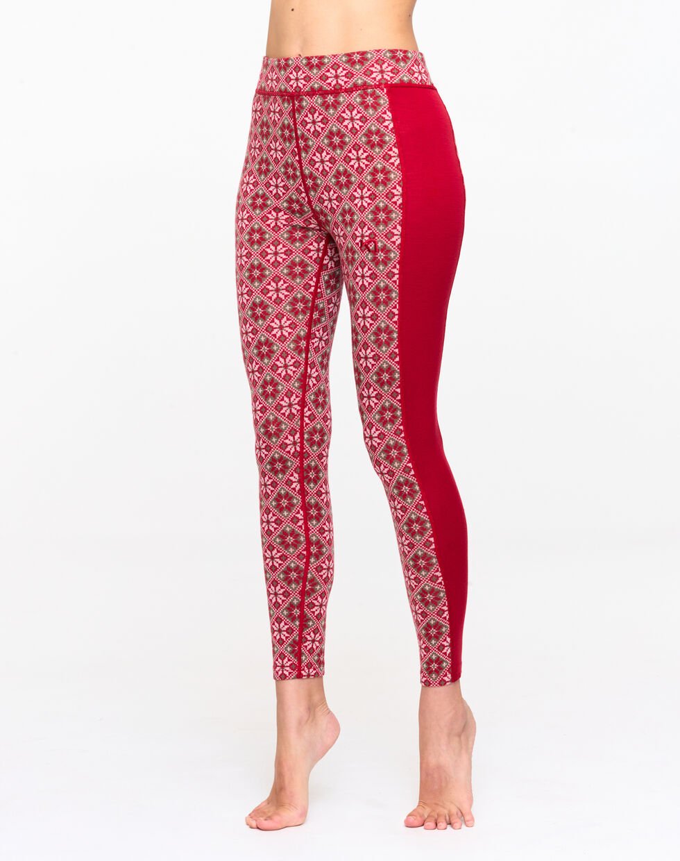 Kari Traa Rose Half Zip High Waist Skiundertøj Sæt Dame - Red -