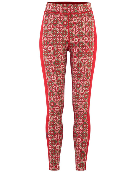 Kari Traa Rose Half Zip High Waist Skiundertøj Sæt Dame - Red -