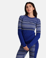 Kari Traa Silja Long Sleeve Baselayer Skiundertøj Sæt Dame - Azure Blue