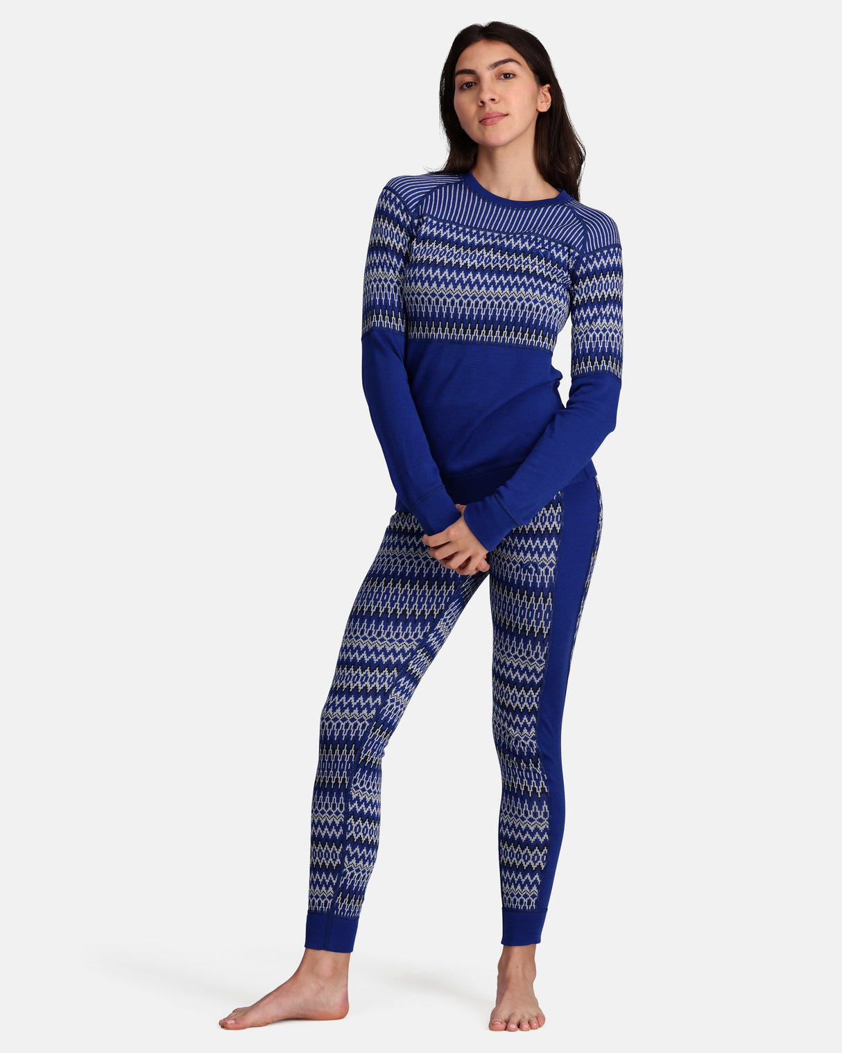 Kari Traa Silja Long Sleeve Baselayer Skiundertøj Sæt Dame - Azure Blue