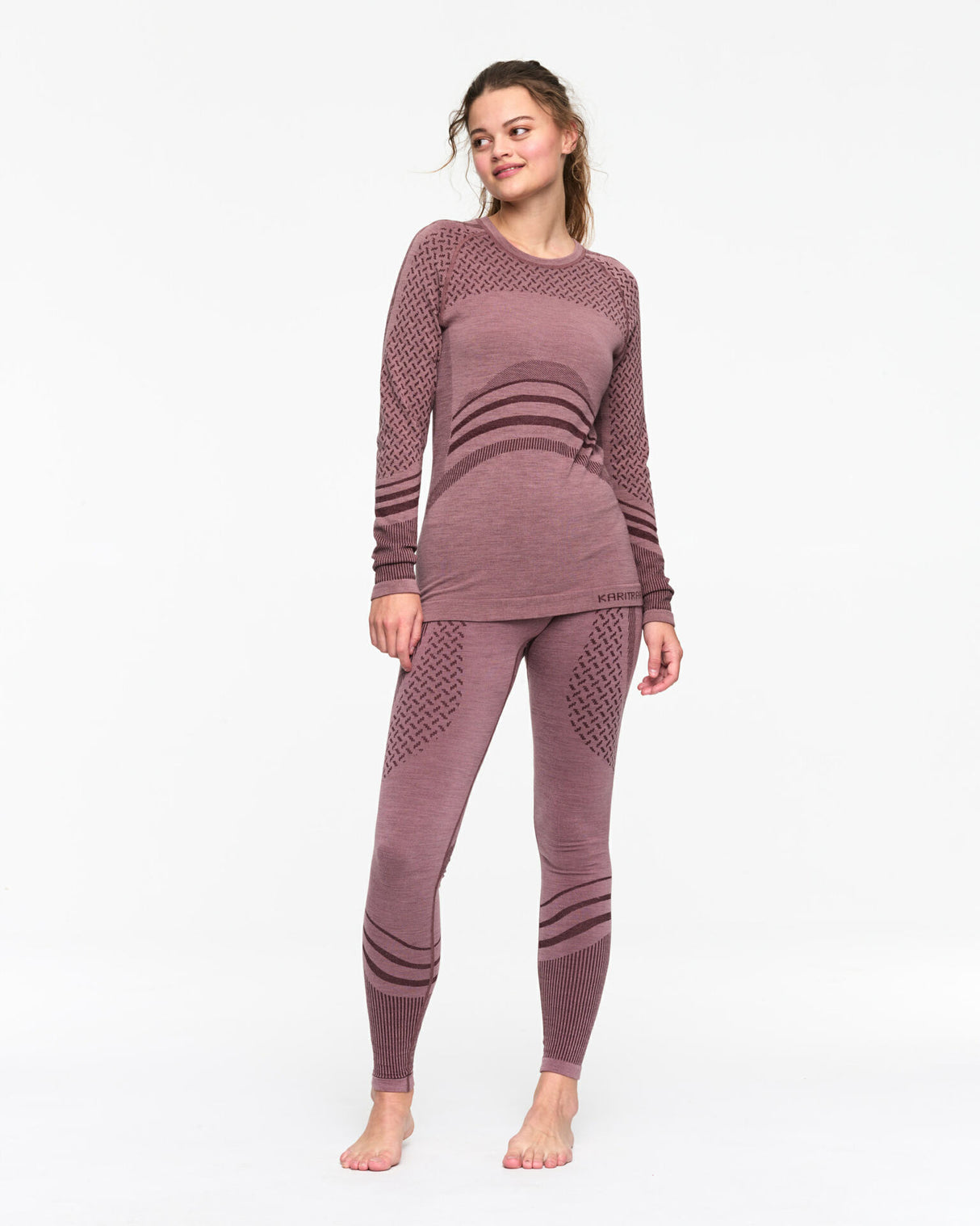 Kari Traa Oline Long Sleeve Skiundertøj Sæt Dame - Taupe