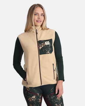 Kari Traa Røthe Fleece Vest Dame - Printed Oat - Printed Oat