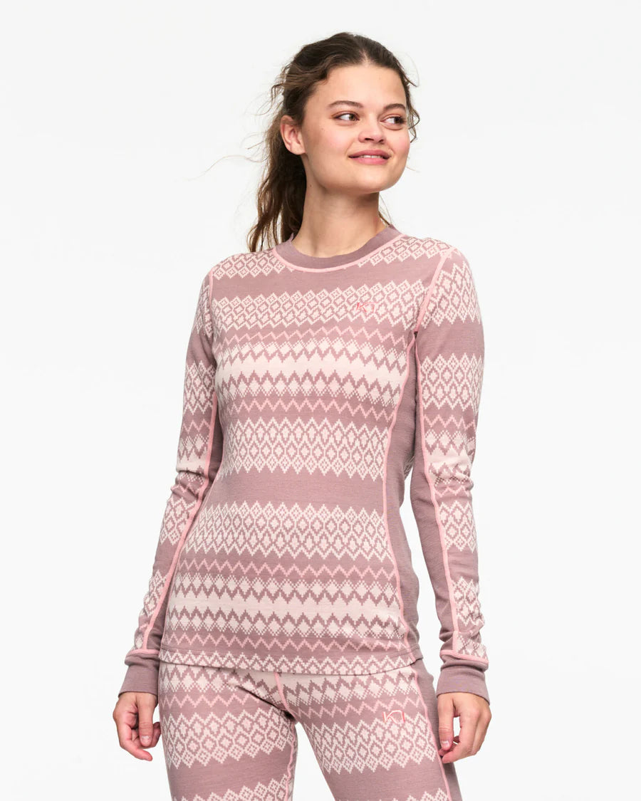 Kari Traa Agnes 2.0 Long Sleeve Skiundertøj Sæt Dame - Taupe