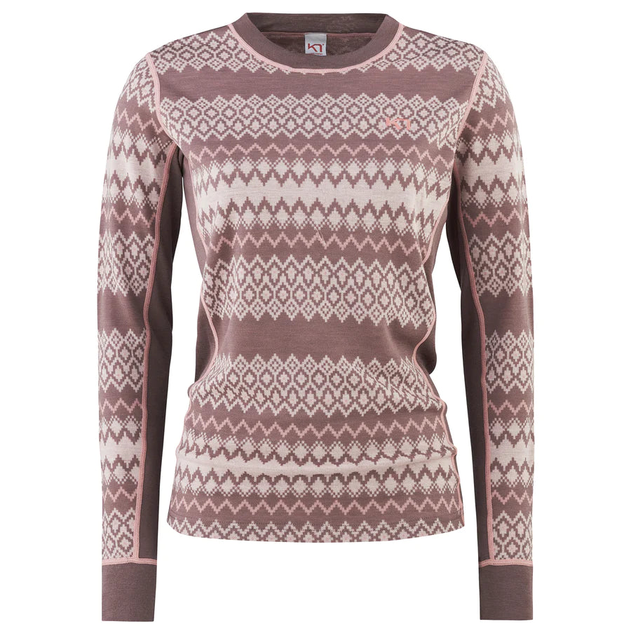 Kari Traa Agnes 2.0 Long Sleeve Skiundertøj Sæt Dame - Taupe