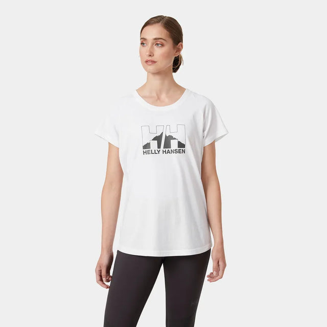 Helly Hansen Women's Nord Graphic Drop T-Shirt Dame - White