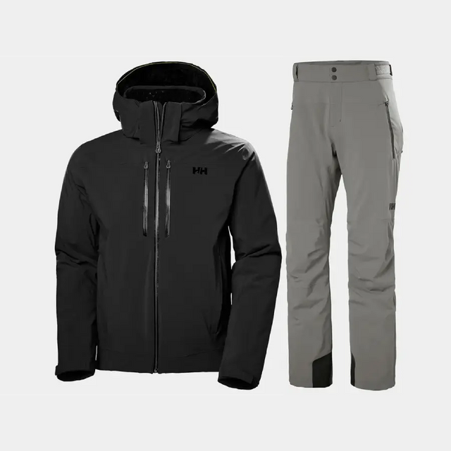 Helly Hansen Men's Alpha Lifaloft Skisæt Herre - Black / Concrete - 3XL
