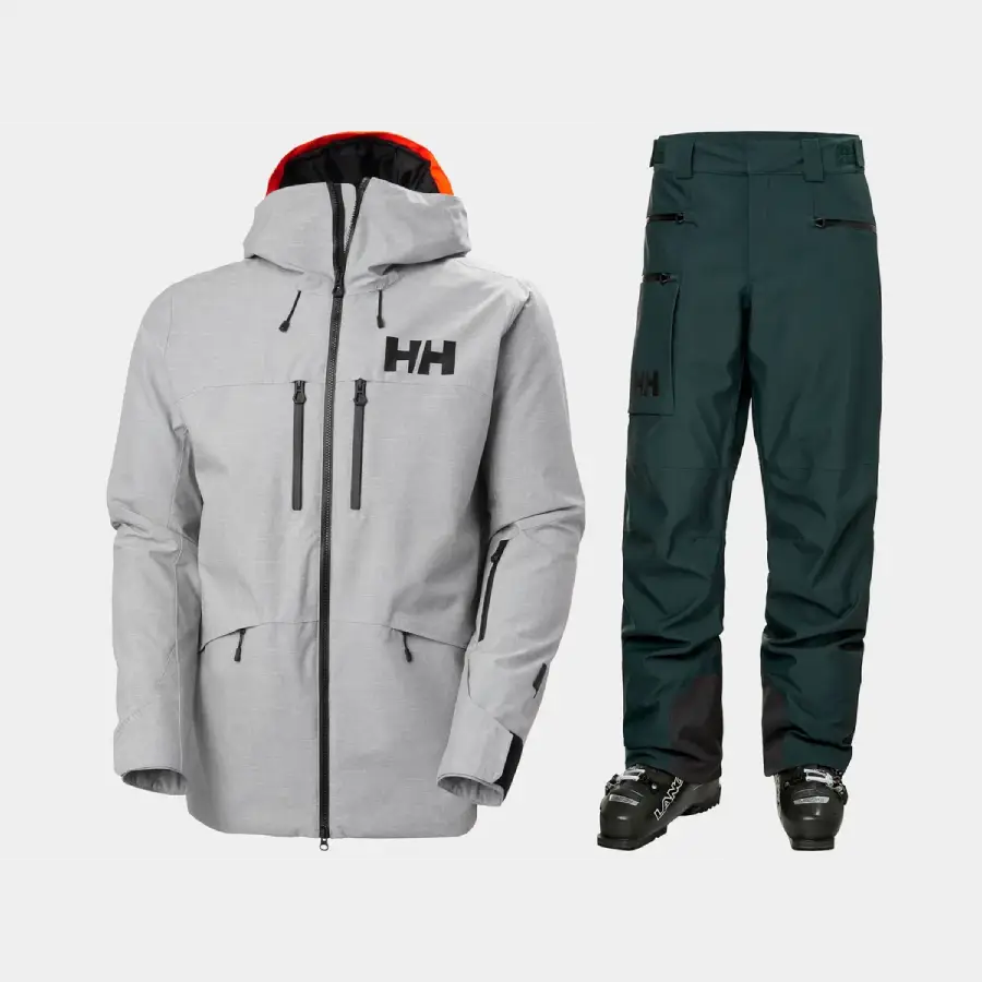 Helly Hansen Men's Garibaldi 2.0 Skisæt Herre - Grey Melange / Darkest Spruce