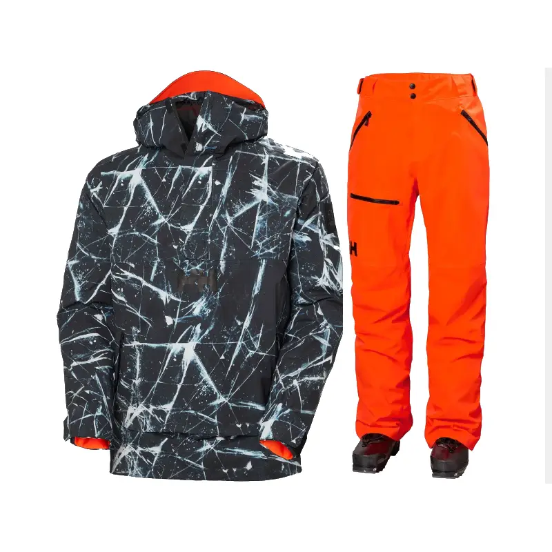 Helly Hansen Men's ULLR D / Sogn Skisæt Herre - Black Ice / Neon Orange - 2XL