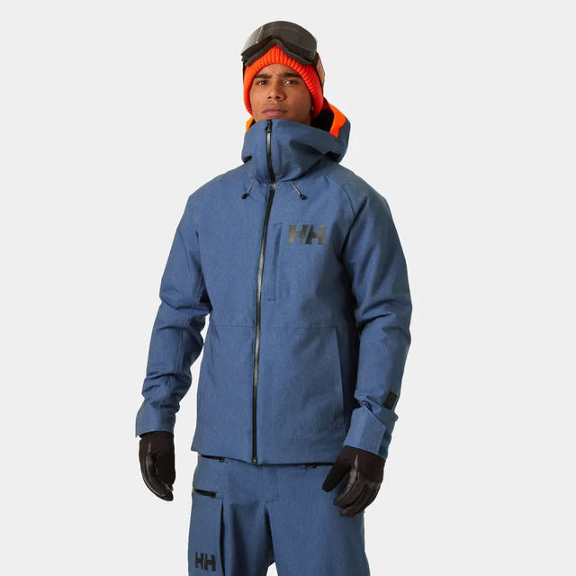 Helly Hansen Men's Powderface / Sogn Skisæt Herre - Deep Fjord / Neon Orange -
