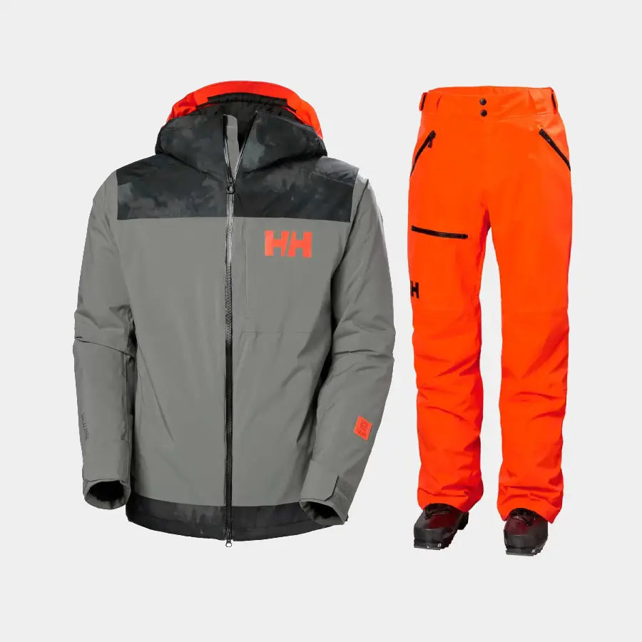 Helly Hansen Men's Powdreamer 2.0 / Sogn Skisæt Herre - Concrete / Neon Orange