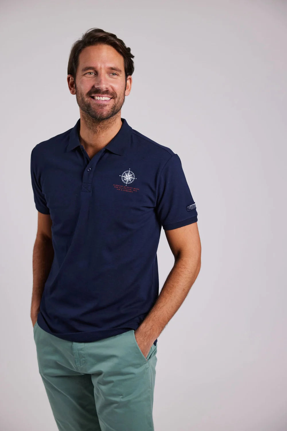 Sebago Performance Pique Polo T-shirt Herre - Navy