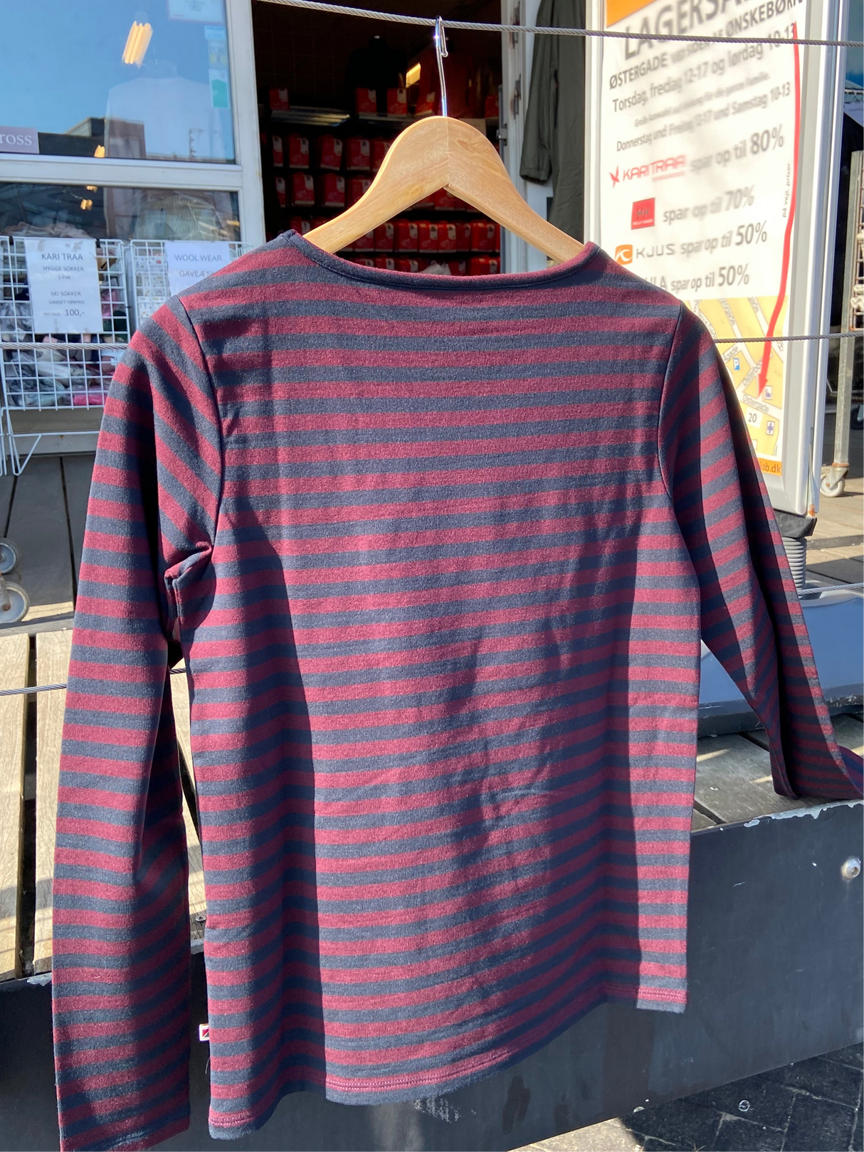 Redgreen Women Fie Long Sleeve T-shirt Dame - Eggplant Stripe -