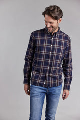 Sebago Ned Checked Shirt Ternet Skjorte Herre - Navy Brown