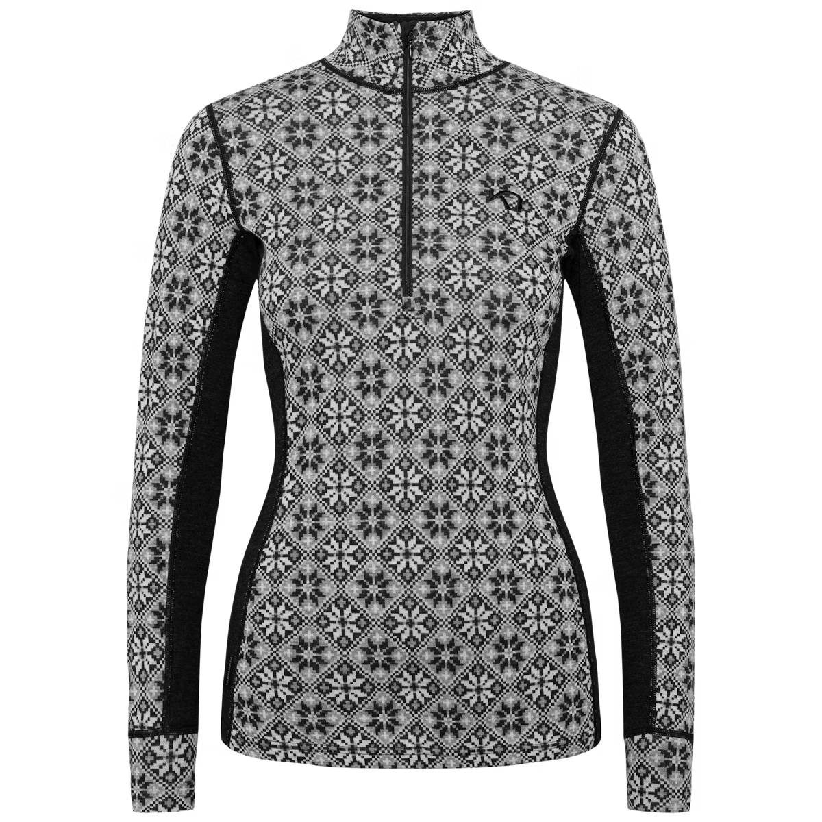 Kari Traa Rose Half-Zip Plus Size Skiundertrøje Dame - Black - Black