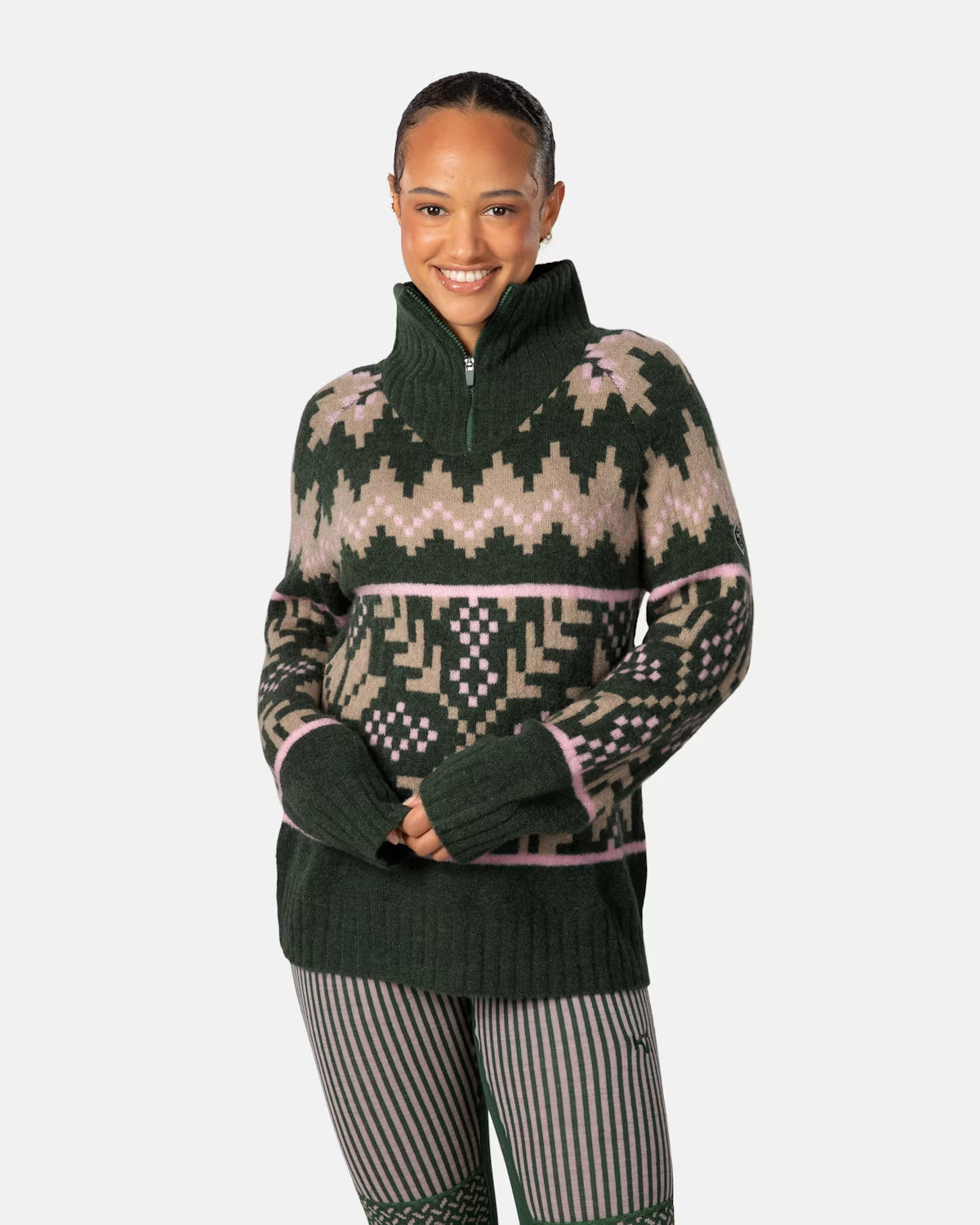 Kari Traa Amelia Knit Striktrøje Dame - Thyme Green - Thyme Green
