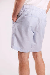 Sebago Seersucker Shorts Herre - Light Blue/White -