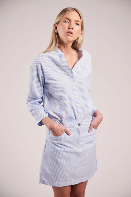 Sebago Seersucker Blouse Bluse Dame -