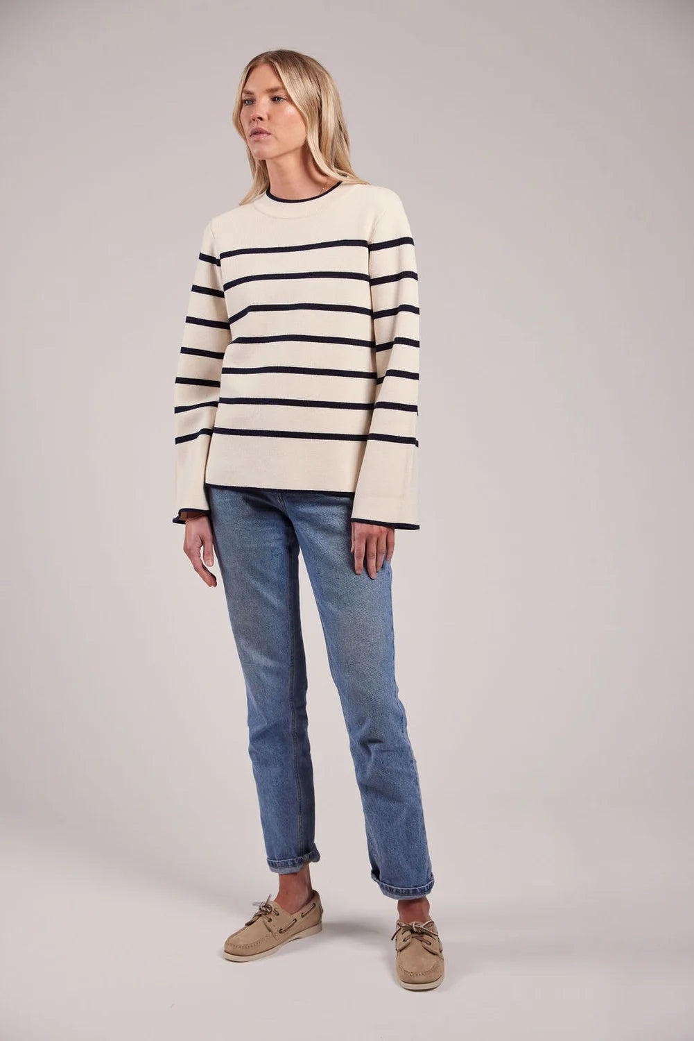 Sebago Bea Striped Knit Sweater Striktrøje Dame -