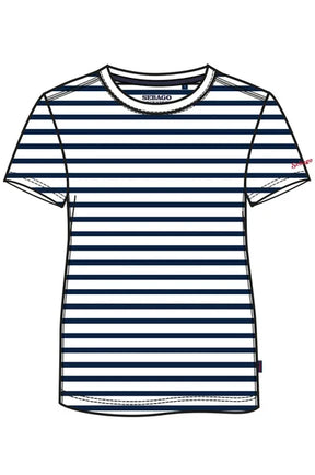 Sebago Striped Slub Tee T-shirt Herre - Navy/White - Navy White